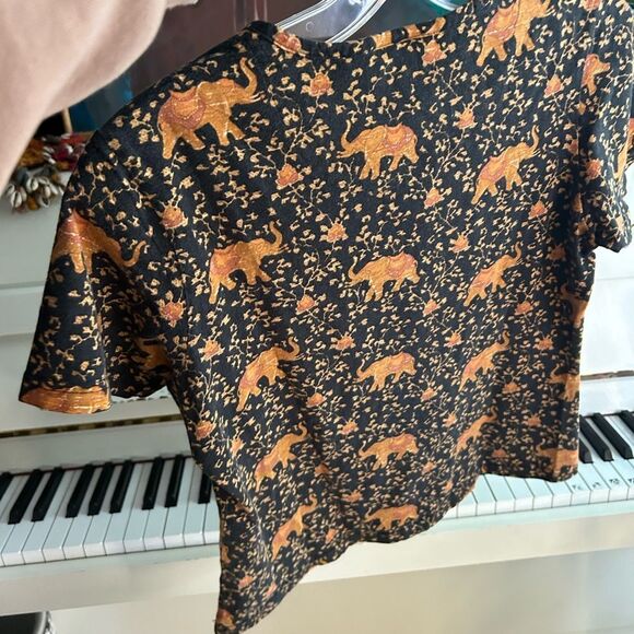 Jim Thompson Stylish Black and Orange Animal Print Tee M - Picture 12 of 16